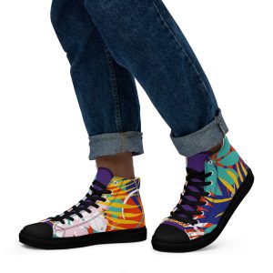Jungle Leaf High Top Canvas Shoes: Men's Luxury