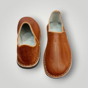 Handmade Moroccan Leather Babouche Stylish Brown Slippers Men
